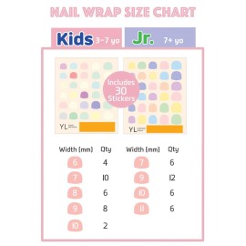 Nail Wraps for Kids, Non-Toxic Premium Nail Stickers for Kids, Self-Adhesive, Long-Lasting Nail Art for Girls, Includes Bonus Nail File, 2-Pack/60 Count (7+ yo, Glitter Pack)