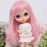 Wigs Only 9-10 inch Doll Wig Long Hair for 24-27cm Head (Pink)