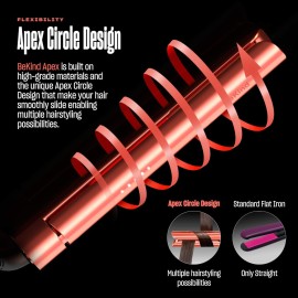 Bekind Apex 2-in-1 Hair Straightener Flat Iron | 1 450F Straightener and Curler for All Hairstyles | UltraSmooth Tech | 15s Fast Heating & Temp Memory | Gift Set for Girls Women (Coral)