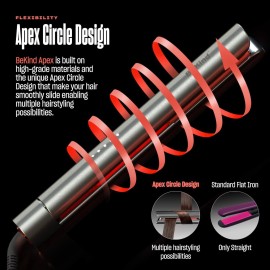 Bekind Apex 2-in-1 Hair Straightener Flat Iron | 1 460F Straightener and Curler for All Hairstyles | UltraSmooth Tech | 15s Fast Heating & Temp Memory | Gift Set for Girls Wome (Galaxy Gray)