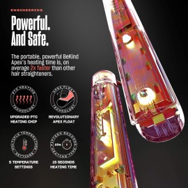 Bekind Apex 2-in-1 Hair Straightener Flat Iron | 1 460F Straightener and Curler for All Hairstyles | UltraSmooth Tech | 15s Fast Heating & Temp Memory | Gift Set for Girls Wome (Galaxy Gray)