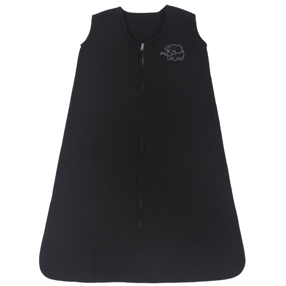 Belsden Micro-Fleece Baby Wearable Blanket 12-18M, Ultra Soft Cozy Safe Baby Sleep Bag and Sack Tog 1, Fit Infants Baby Boys Girls, Black, Large