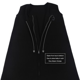 Belsden Micro-Fleece Baby Wearable Blanket 12-18M, Ultra Soft Cozy Safe Baby Sleep Bag and Sack Tog 1, Fit Infants Baby Boys Girls, Black, Large