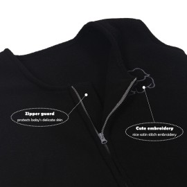 Belsden Micro-Fleece Baby Wearable Blanket 12-18M, Ultra Soft Cozy Safe Baby Sleep Bag and Sack Tog 1, Fit Infants Baby Boys Girls, Black, Large