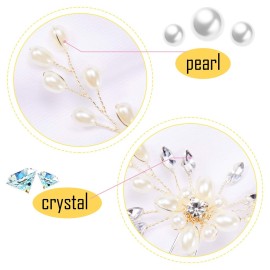 Syhood 4 Pieces Pearl Crystal Bridal Hair Pins Rhinestone Flower Wedding Hair Pins Prom Accessory for Women Wedding Hairstylessilver Syhood 4 Pieces Pearl Crystal Bridal Hair Pins Rhinestone Flower Wedding Hair Pins Prom Accessory for Women Wedding Hairstylessilver