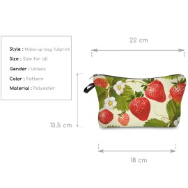 Cosmetic Pouch for Women, Waterproof Makeup Bags Roomy Toiletry Pouch Portable Washing Bag Adorable Travel Accessories Gifts (Strawberry) Cosmetic Pouch for Women, Waterproof Makeup Bags Roomy Toiletry Pouch Portable Washing Bag Adorable Travel Accessories Gifts (Strawberry)