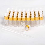 Easeen 50 Pcs Sample Dropper Bottles, 3ml Clear Mini Dropper Bottles with 2 Pcs Plastic Droppers for Traveling Essential Oils DIY Cosmetic Liquid Sample Perfume