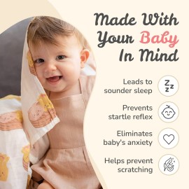 The Wee Bean Organic Cotton and Rayon derived from Bamboo Baby Swaddle Muslin Blanket (Dim Sum)