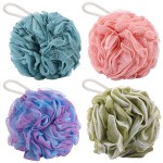BTYMS 4 Pieces Bath Sponge Shower Loofahs 60g Mesh Pouf Bath Puffs Shower Scrunchies Bath Poufs for Shower