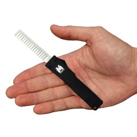 The AutoComb - Keychain Multitool with OTF Fidget Toy, Pocket Comb, and Double-Action Metal Key Chain for Hair and Beard Grooming - VM Tools