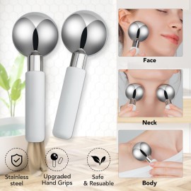 Floraison Unbreakable Stainless Steel Magic Cooling Beauty Facial Sticks for Face, Neck & Body Cryo Sticks & Cold Roller for face Puffiness & Wrinkles, Wine-Chilling Wands