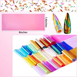 Maitys 40 Pieces Glass Paper Nail Design Sticker Decal Iridescent Shinning Reflective Mirror Design Broken Glass Nail Stickers 20 Colors Maitys 40 Pieces Glass Paper Nail Design Sticker Decal Iridescent Shinning Reflective Mirror Design Broken Glass Nail Stickers 20 Colors