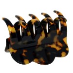 French Amie Crown Wave Small 2 1/2 Celluloid Handmade Non Slip Hair Claw Clip for Women, Made in France (Yellow Tokyo)