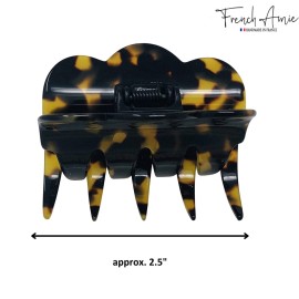 French Amie Crown Wave Small 2 1/2 Celluloid Handmade Non Slip Hair Claw Clip for Women, Made in France (Yellow Tokyo) French Amie Crown Wave Small 2 1/2 Celluloid Handmade Non Slip Hair Claw Clip for Women, Made in France (Yellow Tokyo)