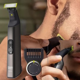 Philips Norelco OneBlade Pro Kit, Hybrid Electric Trimmer and Shaver with Charging Stand and Precision Comb, QP6550 + OneBlade Body Kit, 3 Pieces, QP610 Philips Norelco OneBlade Pro Kit, Hybrid Electric Trimmer and Shaver with Charging Stand and Precision Comb, QP6550 + OneBlade Body Kit, 3 Pieces, QP610