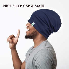 Satin Lined Sleep Cap for Men with Curly Hair Dreadlocks