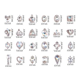 48PCS 3D Luxury Nail Art Rhinestones Nail Diamonds Glass Crystal AB Metal Gems Jewels Stones for DIY Nail Art Work Design Decoration Craft Jewelry Making 48PCS 3D Luxury Nail Art Rhinestones Nail Diamonds Glass Crystal AB Metal Gems Jewels Stones for DIY Nail Art Work Design Decoration Craft Jewelry Making