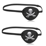 Oarkive 2pcs Pirate Eye Patch Pirate Patch Pirate Eye Patches Eye Patch Pirate Adult Eye Patch Pirate Kids Mens Pirate Eye Patch Halloween Eye Patch for Eye Patch Costume Kids Eye Patch Costume