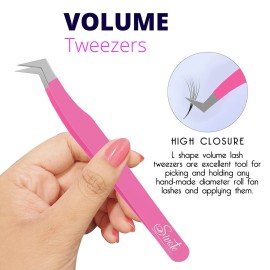SIVOTE Lash Tweezers for Eyelash Extensions for Volume, Isolation & Classic Lashes, 3 Pack, Pink SIVOTE Lash Tweezers for Eyelash Extensions for Volume, Isolation & Classic Lashes, 3 Pack, Pink
