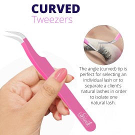 SIVOTE Lash Tweezers for Eyelash Extensions for Volume, Isolation & Classic Lashes, 3 Pack, Pink SIVOTE Lash Tweezers for Eyelash Extensions for Volume, Isolation & Classic Lashes, 3 Pack, Pink