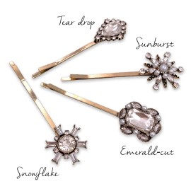 4PCS Vintage Rhinestone Pearl Bobby Pins Decorative Hair Slides Clips Accessories Women 4PCS Vintage Rhinestone Pearl Bobby Pins Decorative Hair Slides Clips Accessories Women