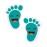 Beautyflier 20 Pairs Self-Adhesive Kids Footprint Stickers - Cute Cartoon Guide Floor Decals for Kids Room, Party, Nursery, School Stairs Decor (Cyan-Blue)