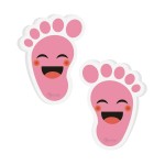 Beautyflier 20 Pairs Self-Adhesive Kids Footprint Stickers Cartoon Guide Floor Decals Social Distance Cute Smile Floor Stickers for Kids Room Party Nursery School Stairs Decor (Pink)