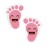 Beautyflier 20 Pairs Self-Adhesive Kids Footprint Stickers Cartoon Guide Floor Decals Social Distance Cute Smile Floor Stickers for Kids Room Party Nursery School Stairs Decor (Pink)