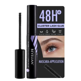 Cluster Lash Glue, Lash Bond Mascara Wand Individual Eyelash Glue for DIY Eyelash Extension Use Super Strong Hold Latex Free Eyelash Adhesive by BEYELIAN