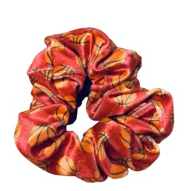 Infinity Collection - Basketball Scrunchies (Red) - No-Crease & Tangle, Premium Velvet Hair Accessories - For All Hair Types - Gifts for Sports Fan