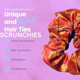 Infinity Collection - Basketball Scrunchies (Red) - No-Crease & Tangle, Premium Velvet Hair Accessories - For All Hair Types - Gifts for Sports Fan