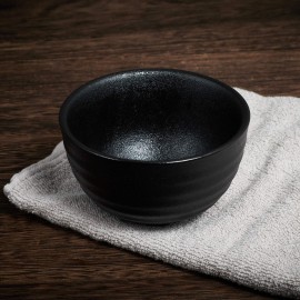 Vintage Design Handmade Pottery Shaving Bowl Thicken Ceramic Soap Dish Black 4.5 (Black)
