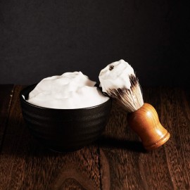 Vintage Design Handmade Pottery Shaving Bowl Thicken Ceramic Soap Dish Black 4.5 (Black)