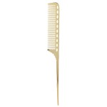 Gold Metal Comb,Tail Pin Tail Comb, Portable Rat Tail Comb Aluminum Pintail Comb Hair Barber Comb Teasing Combs For Men (3 Pack) (Gold)