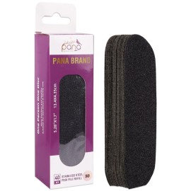 PANA 40 Pieces Large Black Pedi File Refill for Stainless Steel Foot File Sanding Foot Rasp - Easy Strip Peel Pedicure Refill Pads - Grit 80