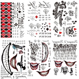 Fake Tattoo Stickers, 3-Sheet Women Temporary Tattoos and 3-Sheet Men Tattoos for Halloween Costume Cosplay Parties Accessories