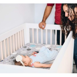 BROLEX Baby Fitted Crib Sheets: Kid Crib Sheets - Set of 2 for Toddler Standard Size Crib Mattress for Boys and Girls - Jersey Knit Crib Bed Sheets Space Planet