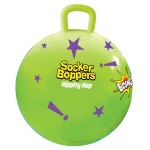 Socker Bopper Hippity Hopper Ball, Inflatable Jump Balance 15 Ball for Kids, Neon Green, Indoor and Outdoor Fun, Durable Heavy Gauge Vinyl, EZ Grip Handle, Promotes Balance-Coordination-Strength