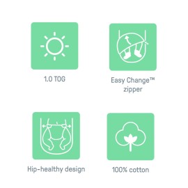 SwaddleMe by Ingenuity Easy Change Baby Swaddle in Size Small/Medium, 0-3 Months, 7-14 Pounds, 3-Pack with Easy Change Zipper - Peekaboo Panda