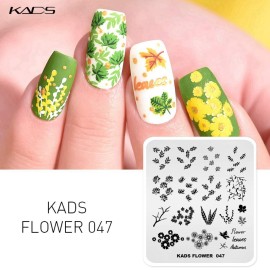 KADS 5pcs Nail Stamp Plates Set - Art Stamping Plate with Leaves, Flowers, Animal Designs