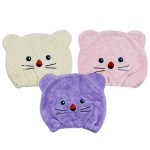 3 PCS Cute Cartoon Bear Microfiber Hair Drying Cap Coral Fleece Absorbent Hair Drying Towel Bath Shower Head Wrap for Women Kids