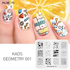 KADS 5pcs Nail Stamp Plates Set Nails Art Stamping Plate Unique Irregular Geometry Pattern Nail Plate Template Image Plate