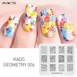 KADS 5pcs Nail Stamp Plates Set Nails Art Stamping Plate Unique Irregular Geometry Pattern Nail Plate Template Image Plate