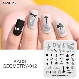 KADS 5pcs Nail Stamp Plates Set Nails Art Stamping Plate Unique Irregular Geometry Pattern Nail Plate Template Image Plate