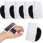 Maitys 6 Pieces Eyelash Extension Hand Plate Lash Holder Eyelash Extension Pallet Stand Holder Tray Tools with Adjustable Wrist Strap Strip for Makeup Lash(7-14 mm)