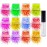 Neon Holographic Body Glitter I 12 Colors + 1 Glitter Glue for Face, Hair, Nail, Eye & Glitter Eyeshadow - Perfect for Halloween Makeup, Raves, Festivals, Resin, Tumblers, Cosmetic & Nail Art