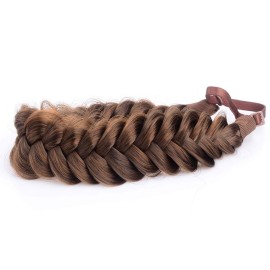BOBIYA Messy Wide 2 Strands Synthetic Hair Braided Headband Classic Chunky Hair Braid Elastic Stretch Braid Headbands for Women Girl (Auburn) BOBIYA Messy Wide 2 Strands Synthetic Hair Braided Headband Classic Chunky Hair Braid Elastic Stretch Braid Headbands for Women Girl (Auburn)