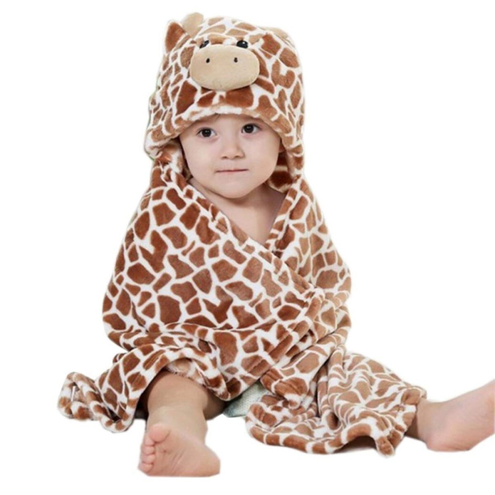 Vauwmsr Baby Hooded Blanket Ultra Soft Warm Newborn Infant Swaddle Wrap Bath Shower Towel, 25.6 x 39.4, Brown