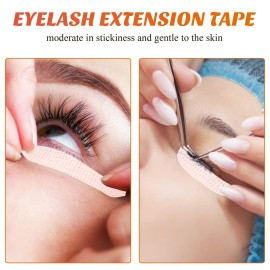 10 Rolls Eyelash Extension Tape Fabric Eyelash Tape Breathable Eyelash Grafting Tape False Eyelash Adhesive Non-woven Tape DIY Sticker for Eyelash Extension, 0.5 Inch, Pink, 10 Yards
