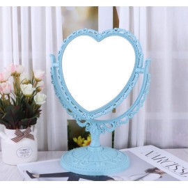 AKOAK 1 Pack Simple and Lovely Heart-Shaped Cosmetic Mirror Plastic Double-Sided Rotatable Dresser Mirror Lightweight Mirror Bathroom Bedroom Mirror Four-Color(Blue) AKOAK 1 Pack Simple and Lovely Heart-Shaped Cosmetic Mirror Plastic Double-Sided Rotatable Dresser Mirror Lightweight Mirror Bathroom Bedroom Mirror Four-Color(Blue)